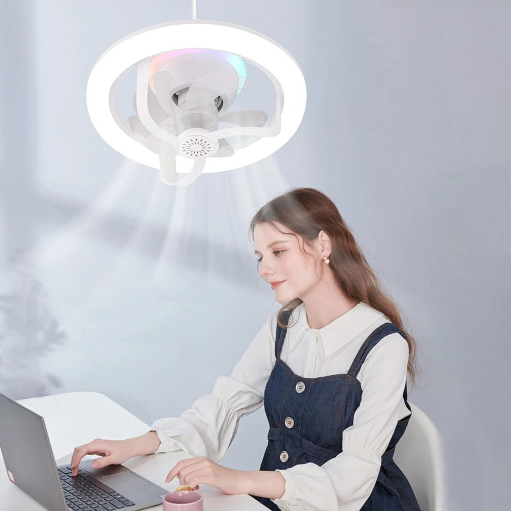 360 ° Rotating RGB Ceiling Fan Light 50W