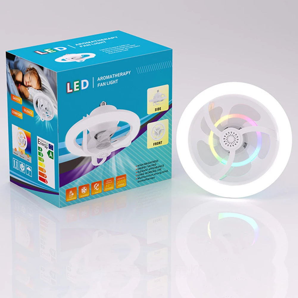 360 ° Rotating RGB Ceiling Fan Light 50W