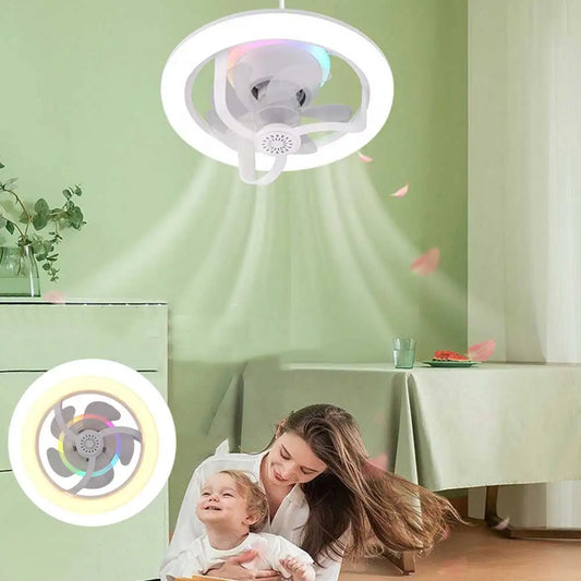 360 ° Rotating RGB Ceiling Fan Light 50W